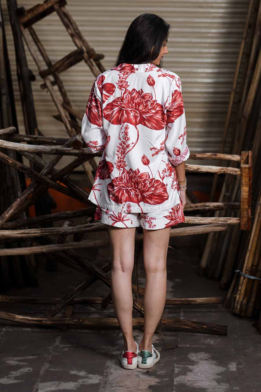 Poises Modal Printed Shirt & Short Co-Ord Set