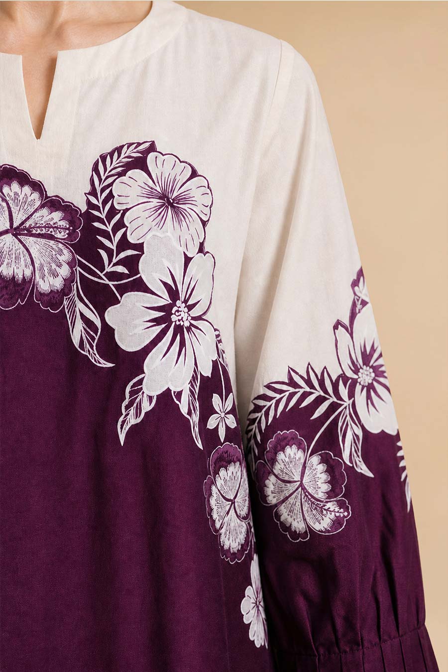 Fiora Burgundy Chanderi Embroidered Co-Ord Set