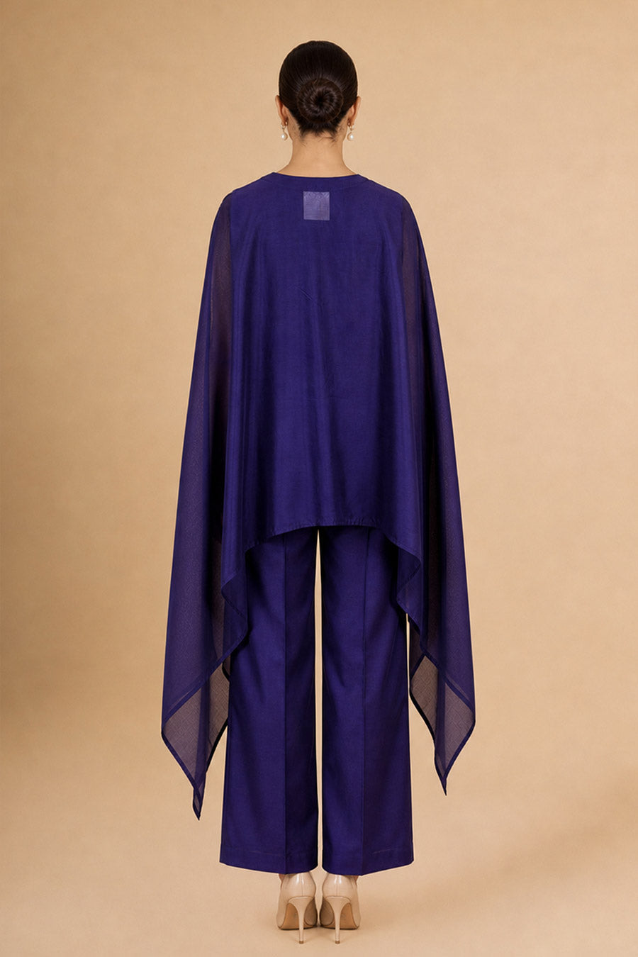 Verena Purple Chanderi Embroidered Kaftan Co-Ord Set