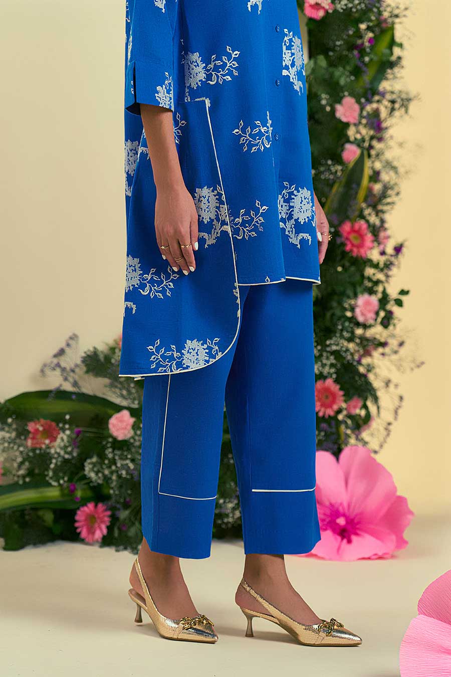 Blue Noor Linen Pants