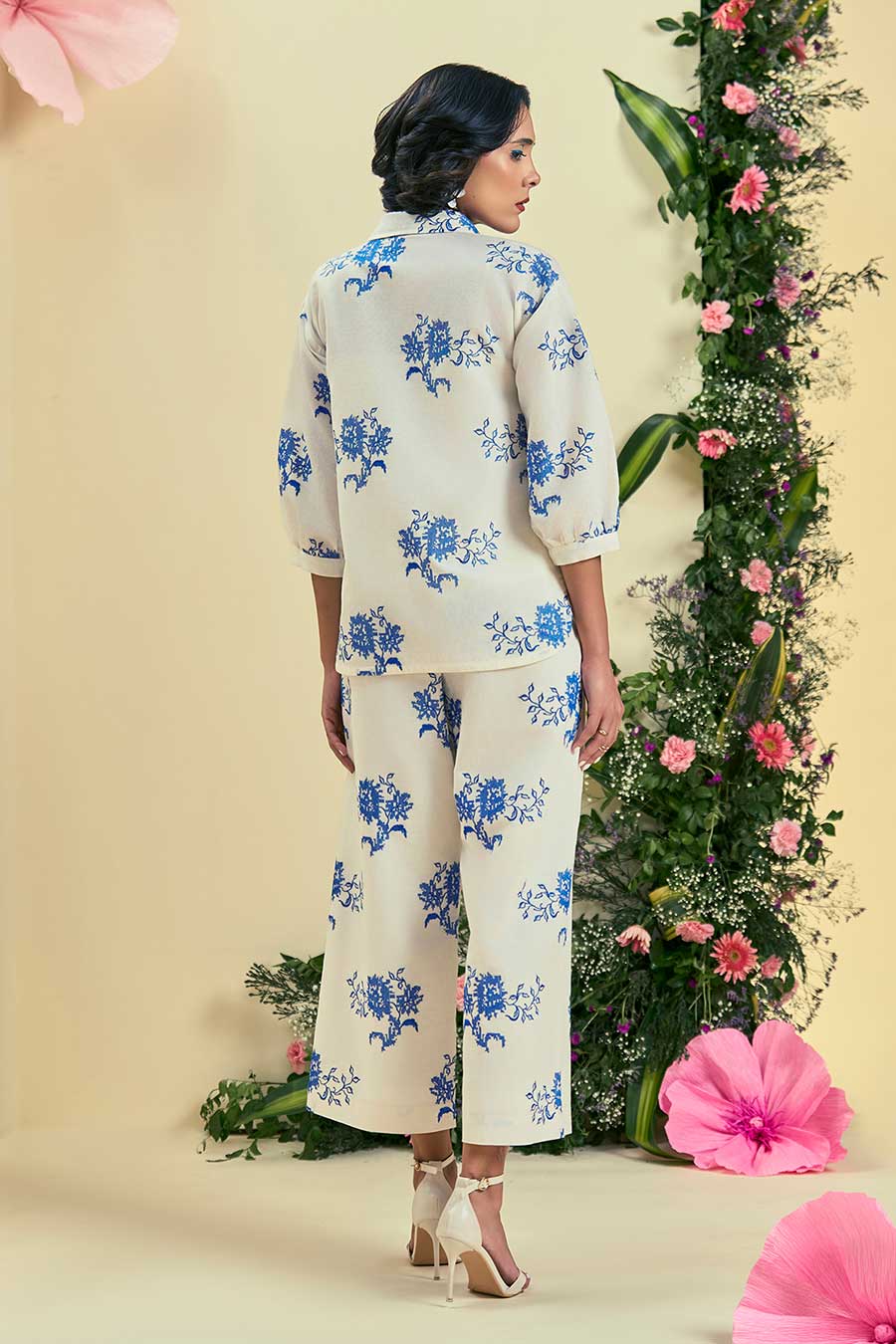 Off-White Rhea Linen Embroidered Co-Ord Set