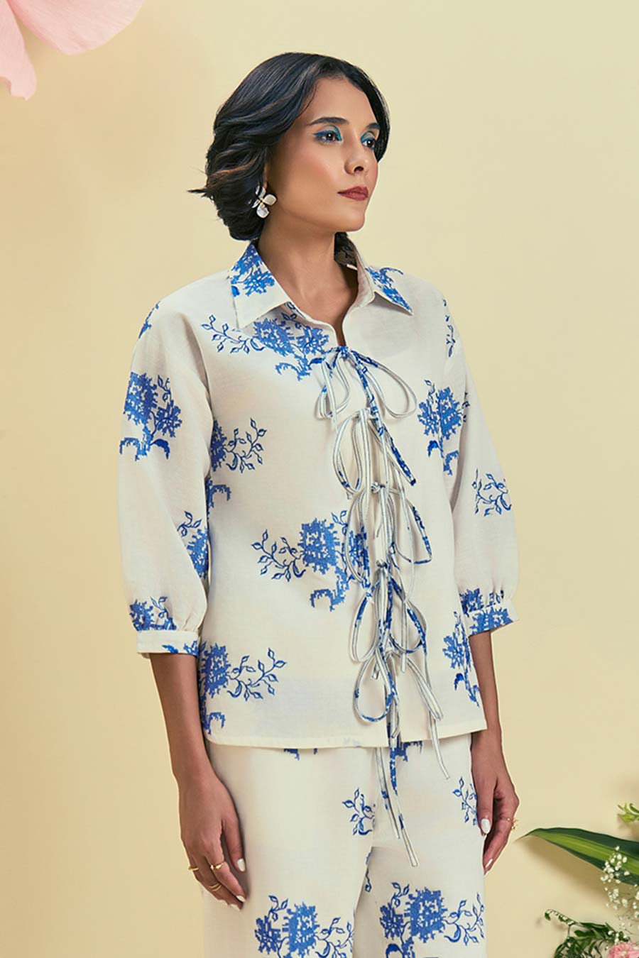 Off-White Rhea Linen Embroidered Shirt