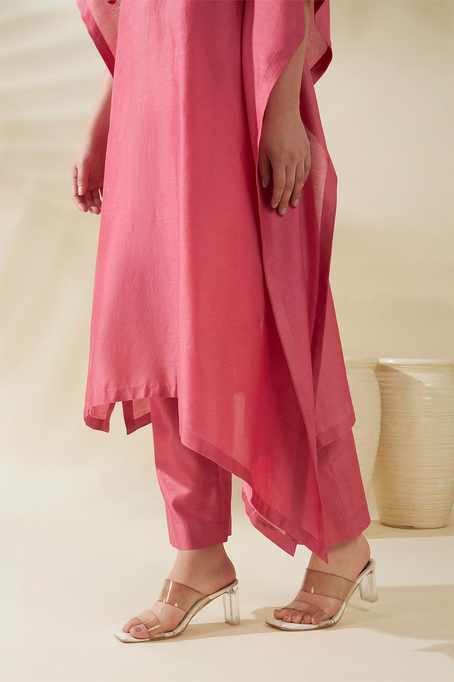 Maira Pink Embroidered Kaftan Co-Ord Set