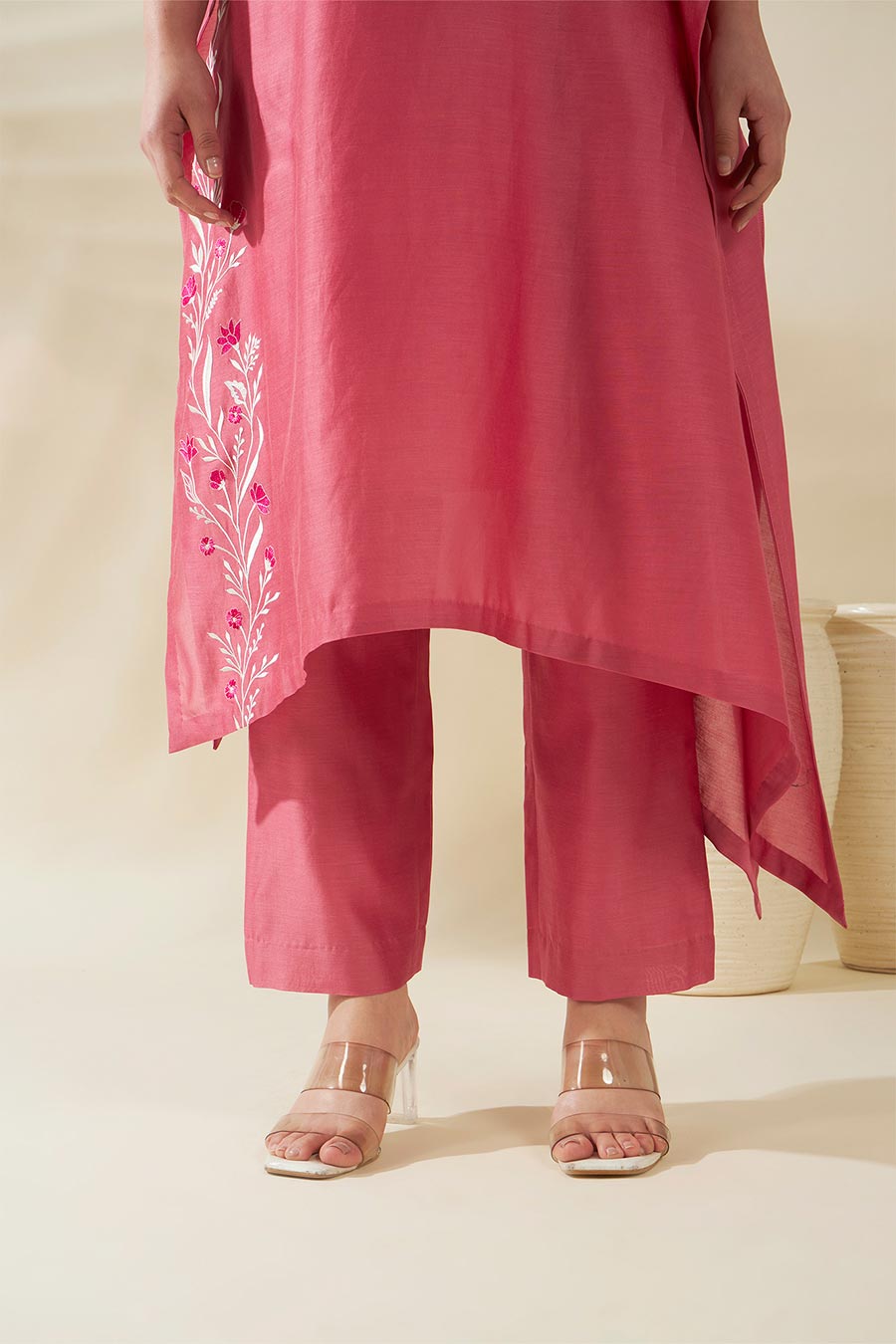 Maira Pink Embroidered Kaftan Co-Ord Set