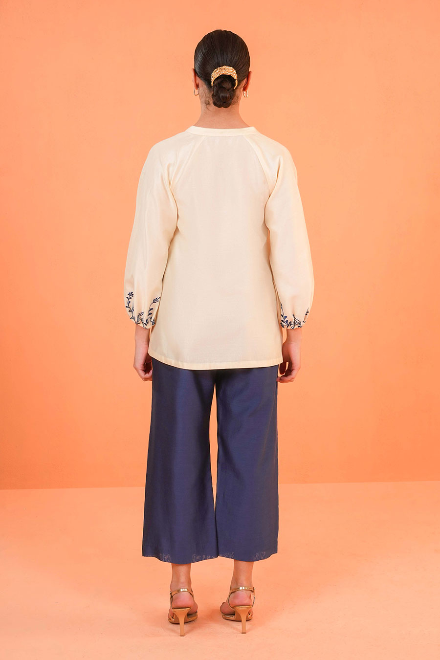 Ivory-Blue Mirage Embroidered Co-Ord Set