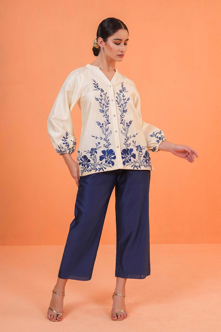 Ivory Mirage Embroidered Shirt