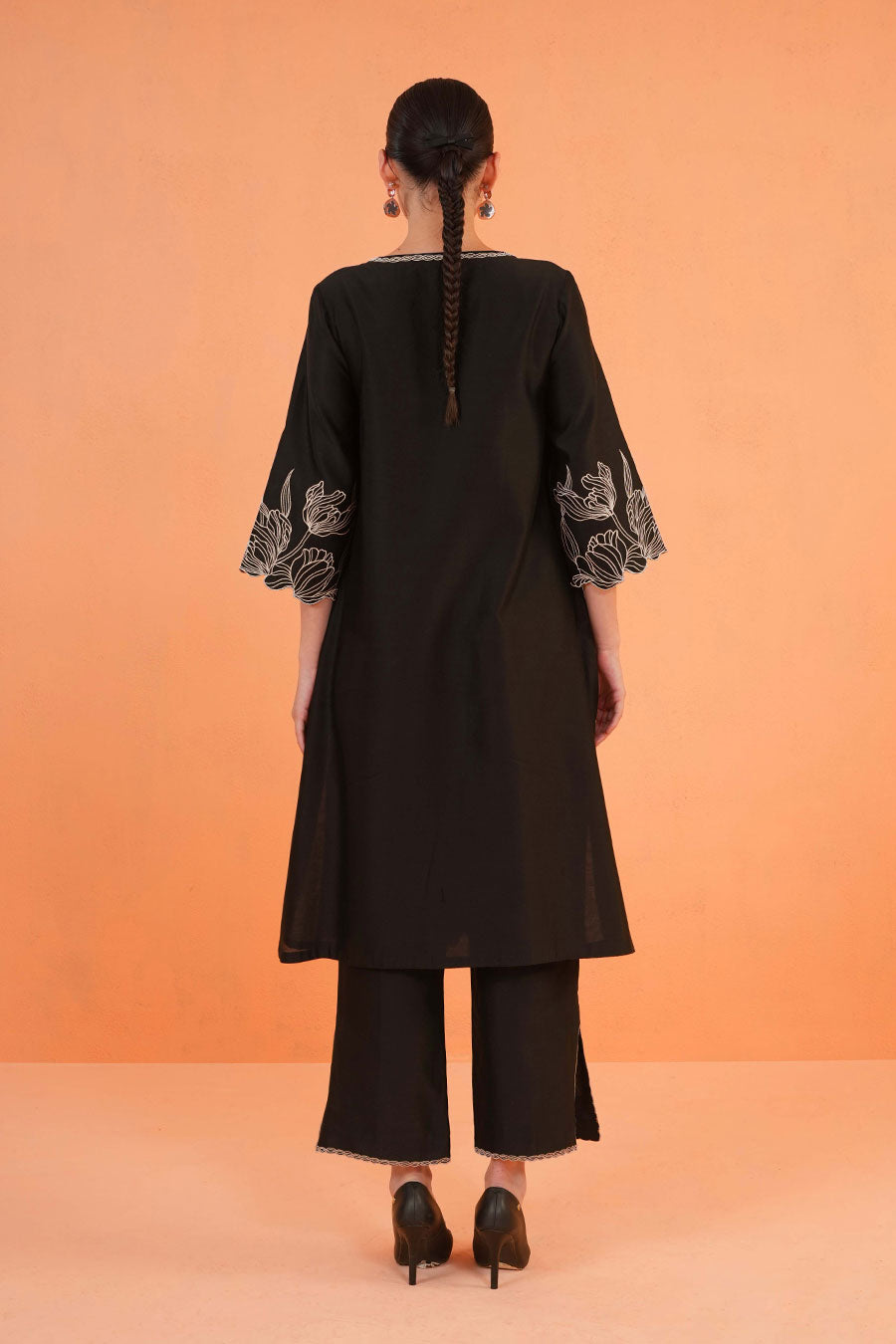Black Oasis Embroidered Kurta & Pant Set