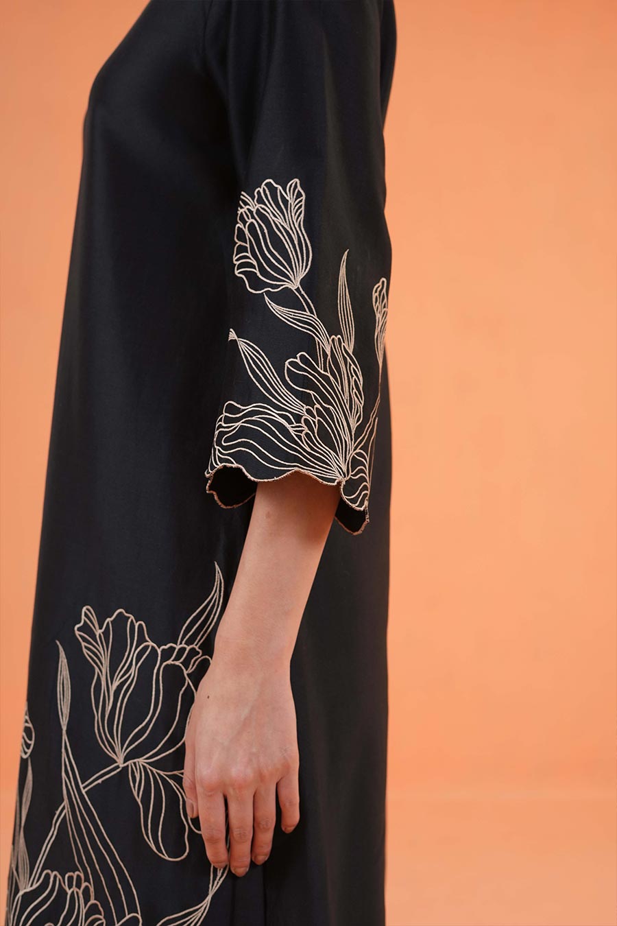 Black Oasis Embroidered Kurta & Pant Set