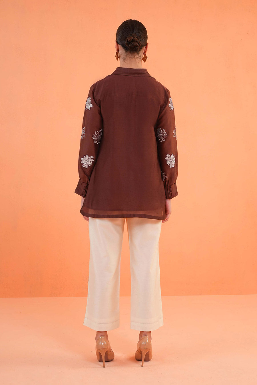 Brown Noir Embroidered Shirt