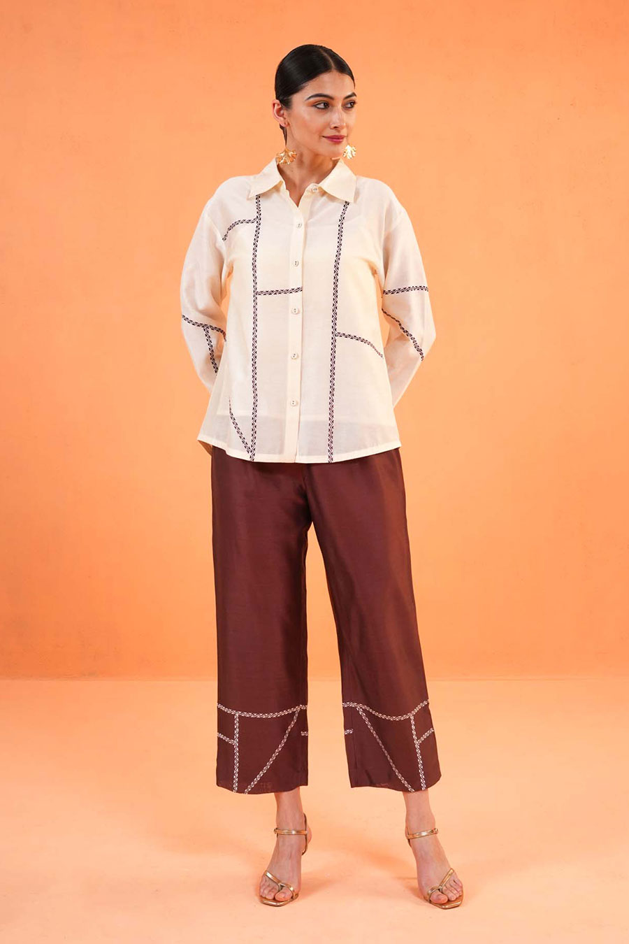 Ivory Mosaic Embroidered Shirt