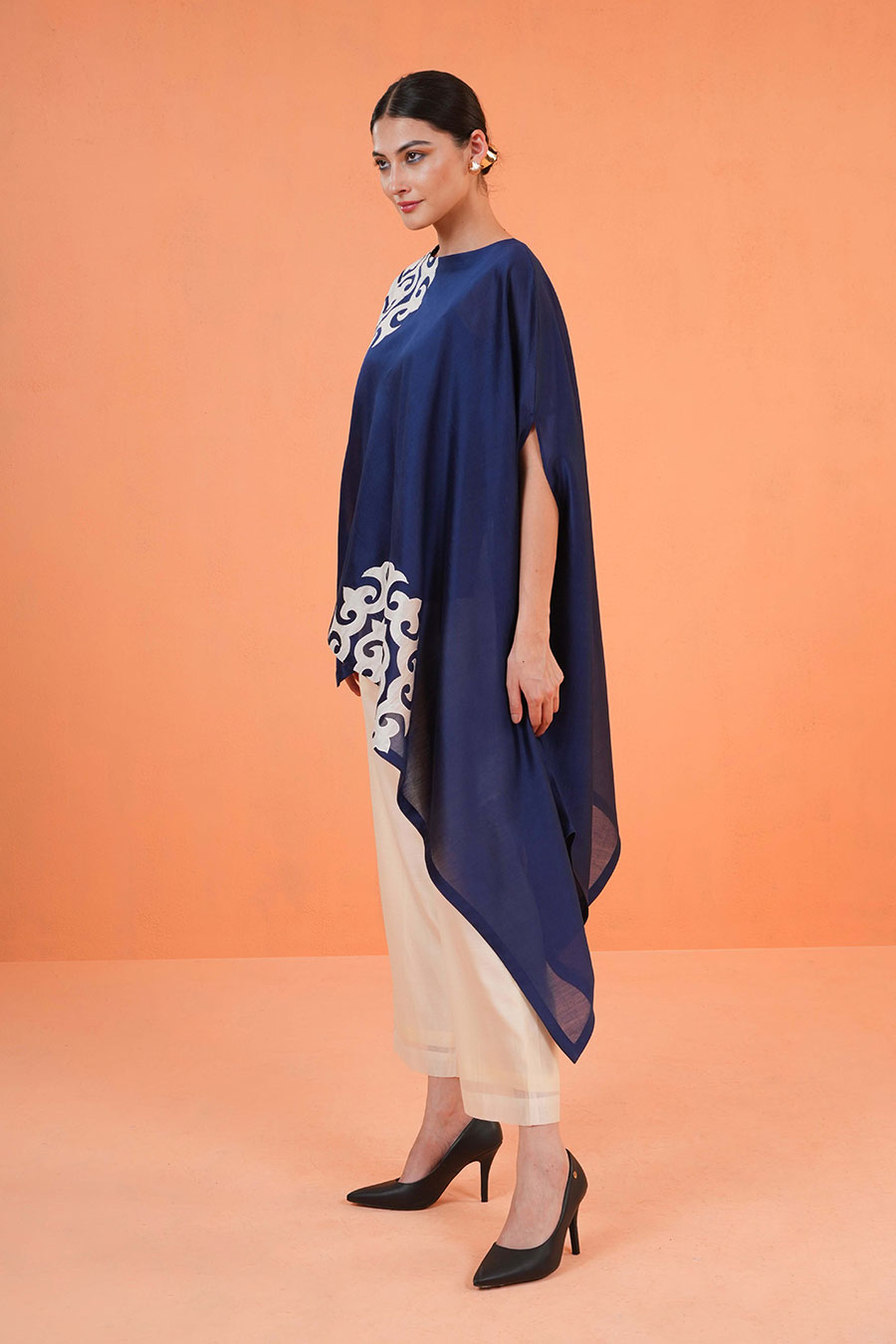 Blue-Ivory Souk Embroidered Co-Ord Set