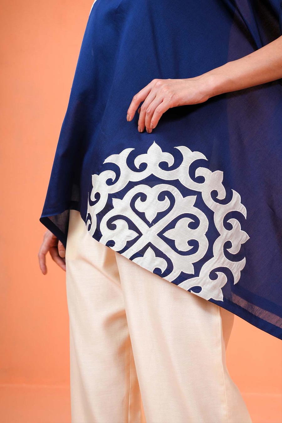 Blue-Ivory Souk Embroidered Co-Ord Set