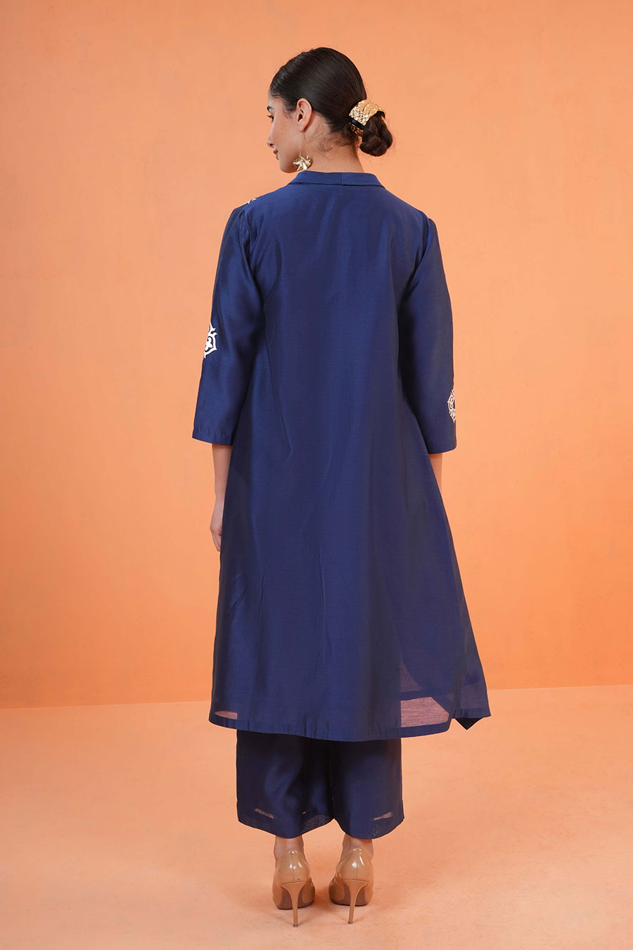 Blue Celestial Embroidered 3-Piece Co-Ord Set