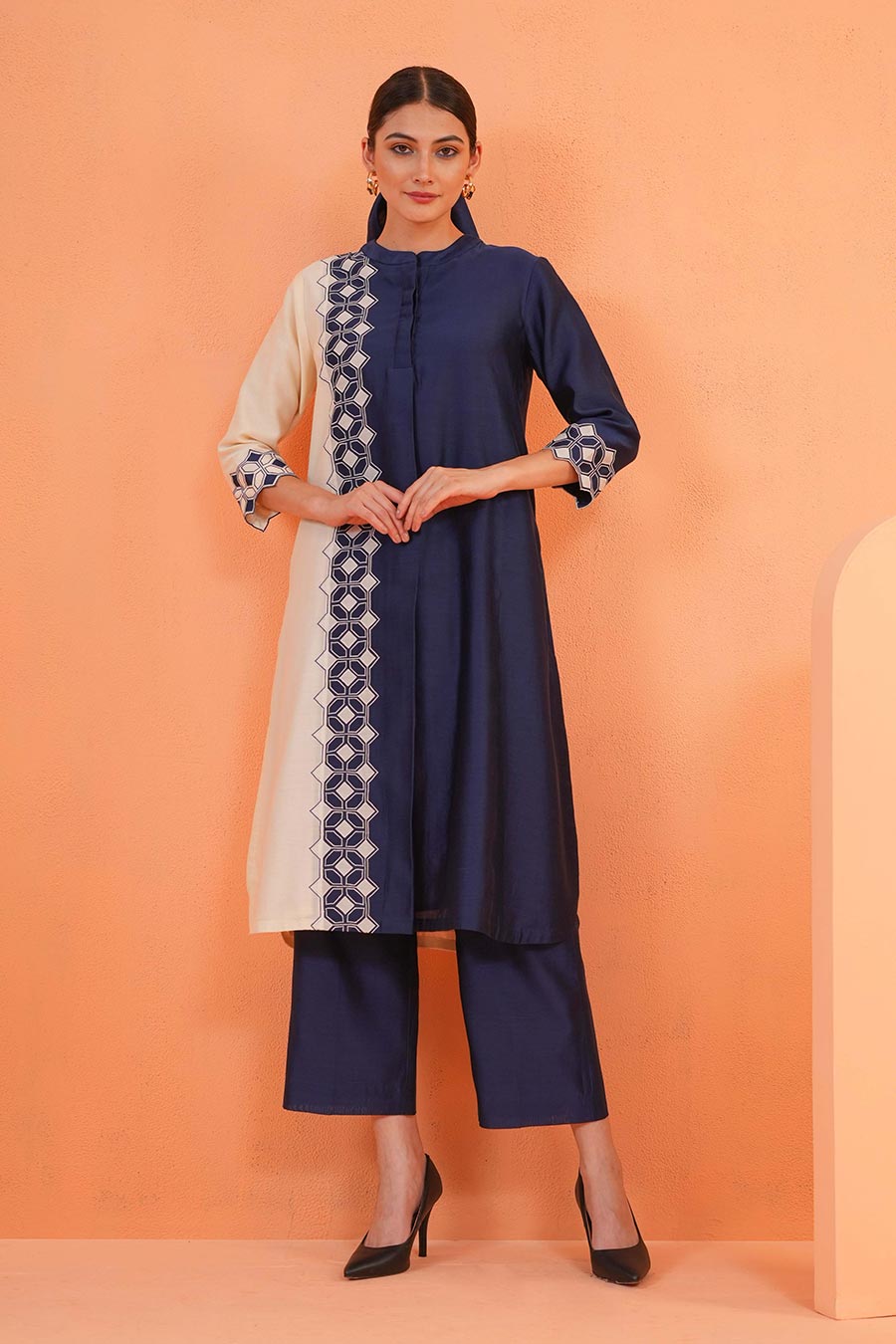 Blue Symphony Embroidered Kurta & Pant Set