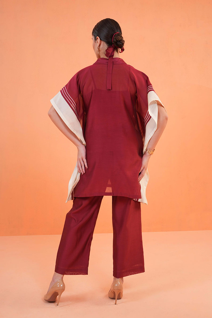 Maroon Medina Embroidered Tunic & Pant Set