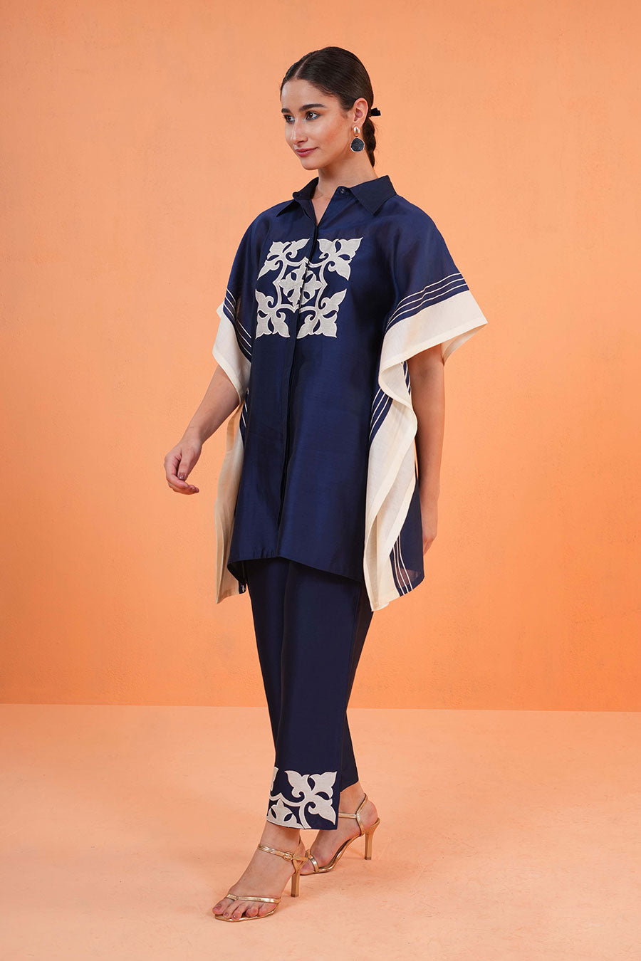 Blue Medina Embroidered Tunic & Pant Set