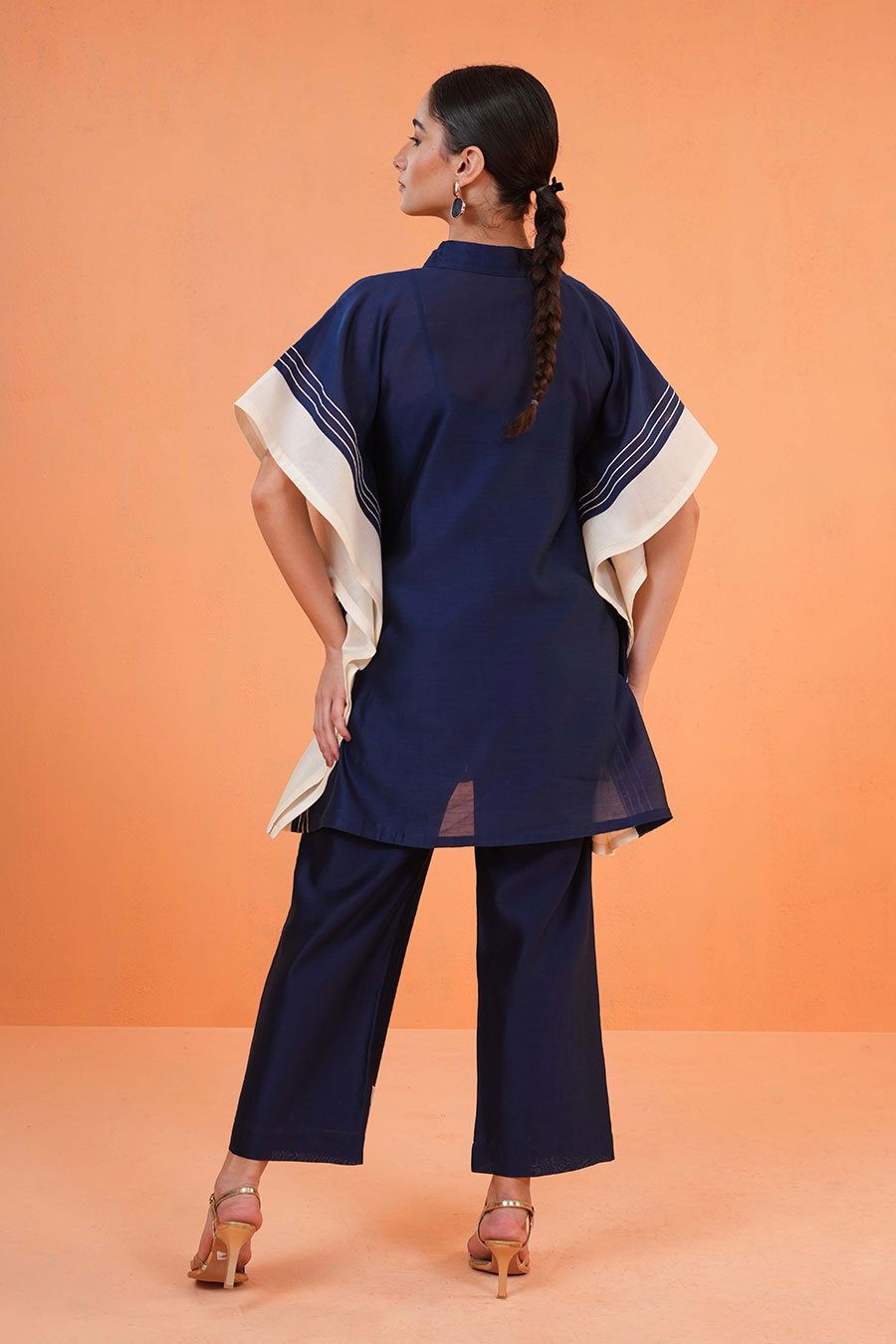 Blue Medina Embroidered Tunic & Pant Set