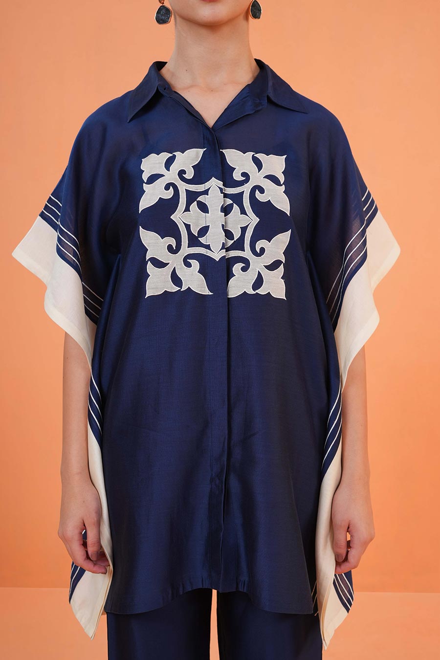 Blue Medina Embroidered Tunic & Pant Set