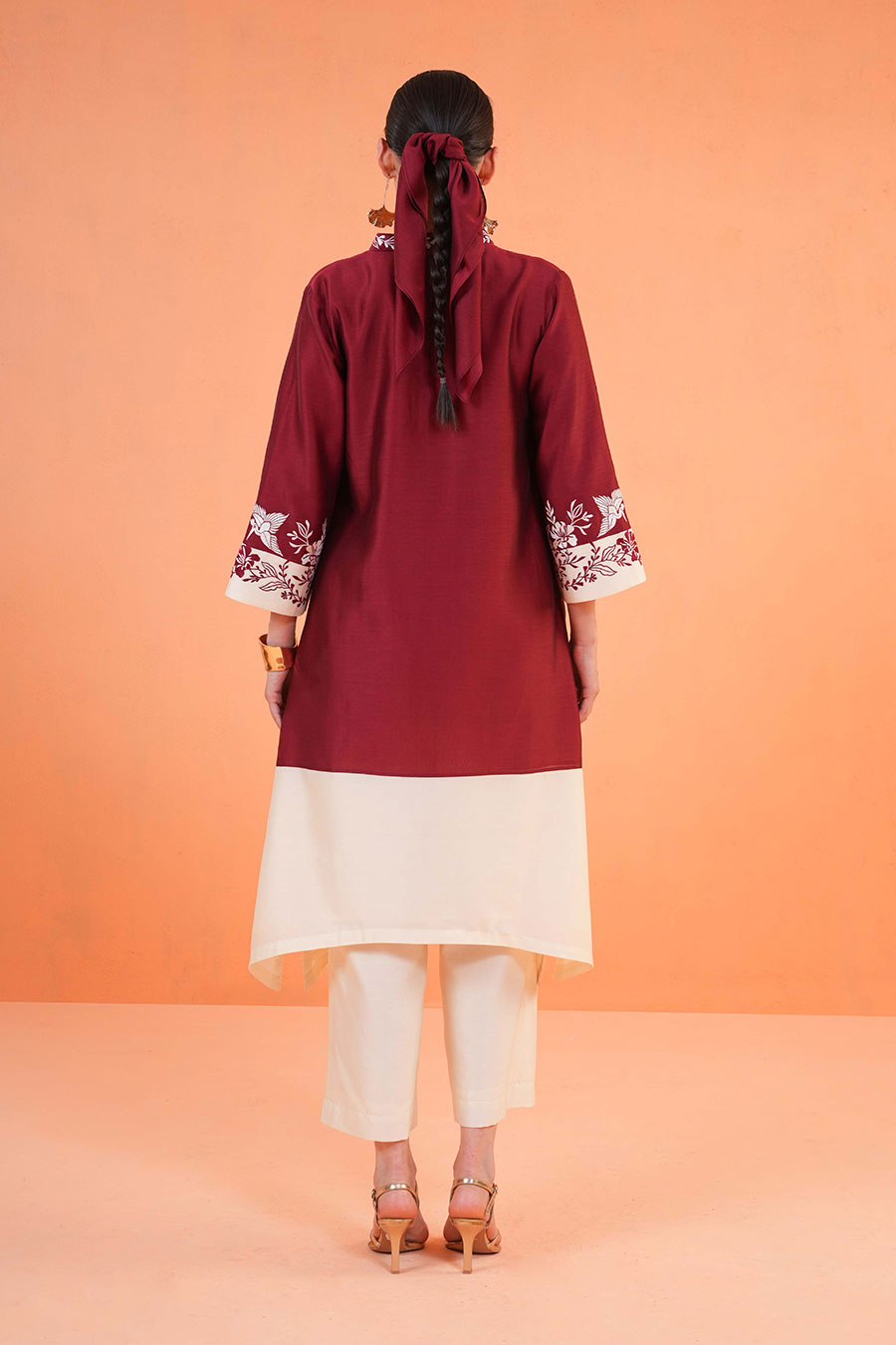 Maroon Eternal Embroidered Kurta & Pant Set