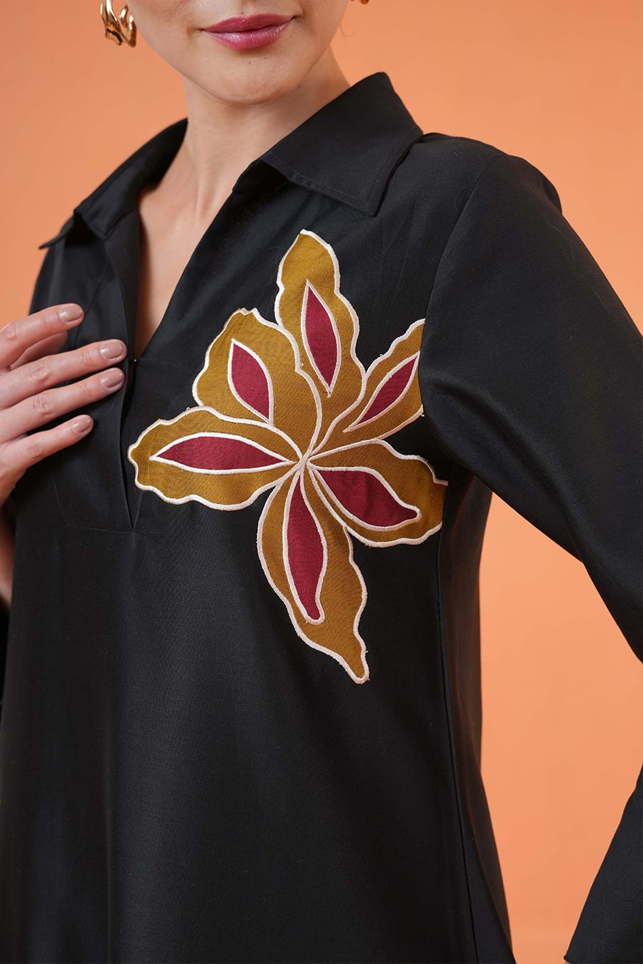 Black Desert Embroidered Kurta & Pant Set
