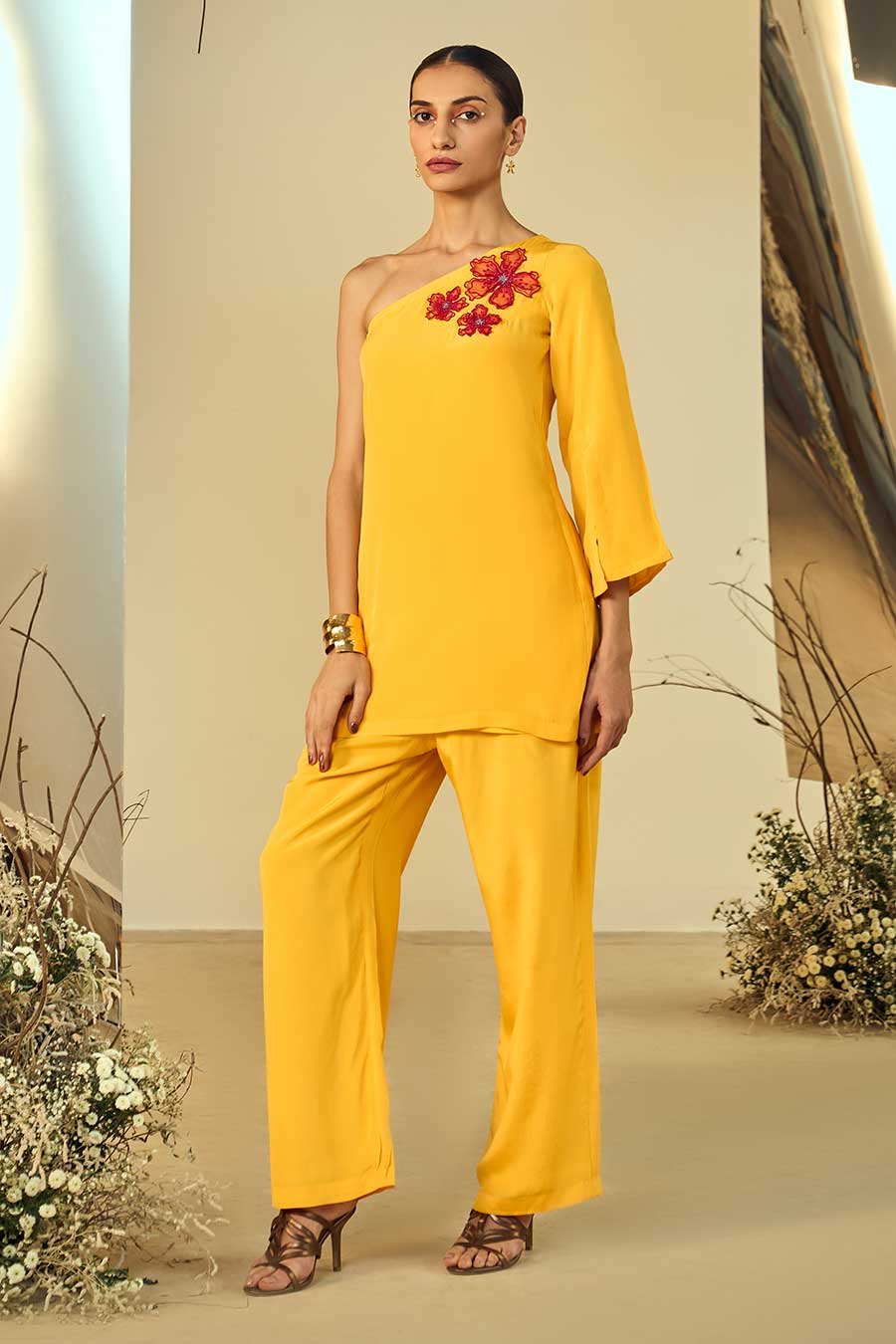 Yellow Daffodil Embellished Co-Ord Set