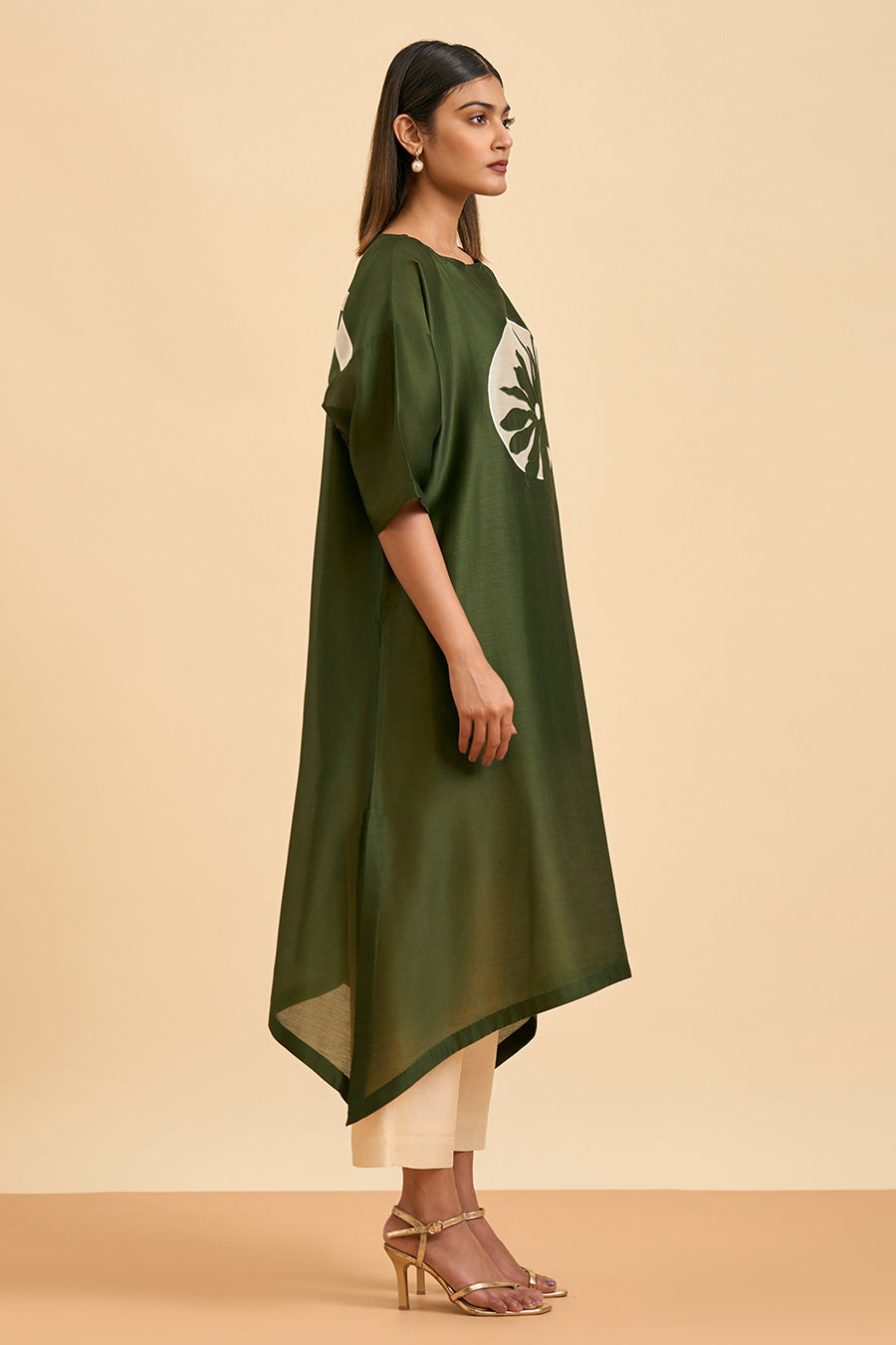 Olive Green Elegance Applique Kurta & Pant Set