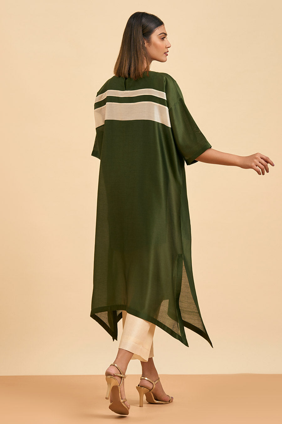 Olive Green Elegance Applique Kurta & Pant Set