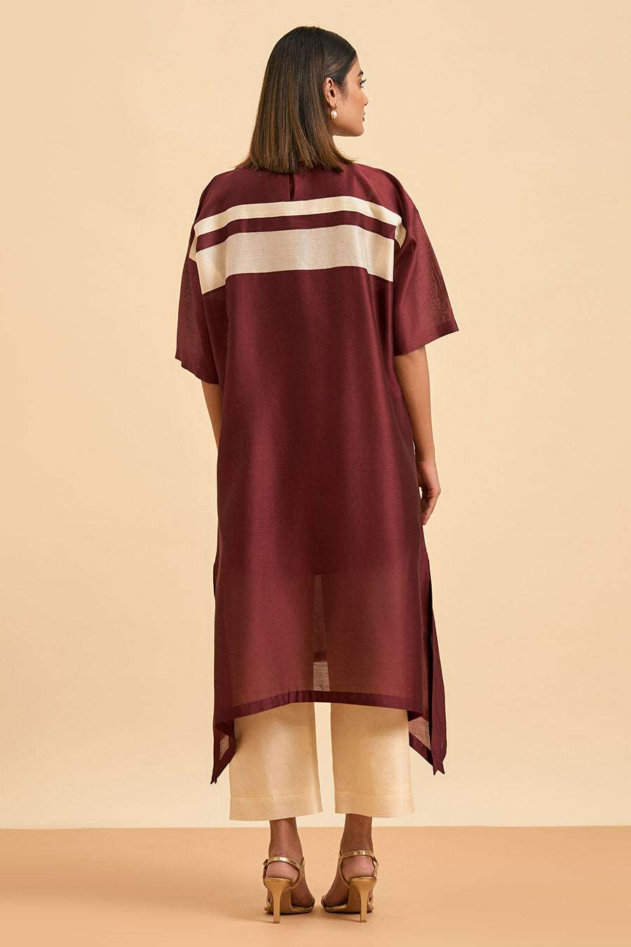 Maroon Elegance Applique Kurta & Pant Set