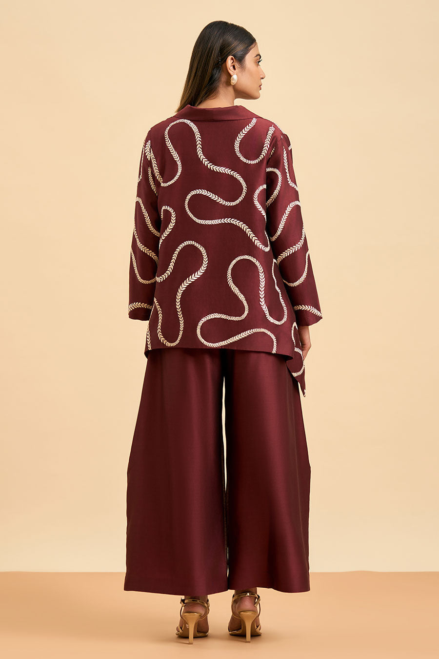 Maroon Harmony Embroidered Jacket