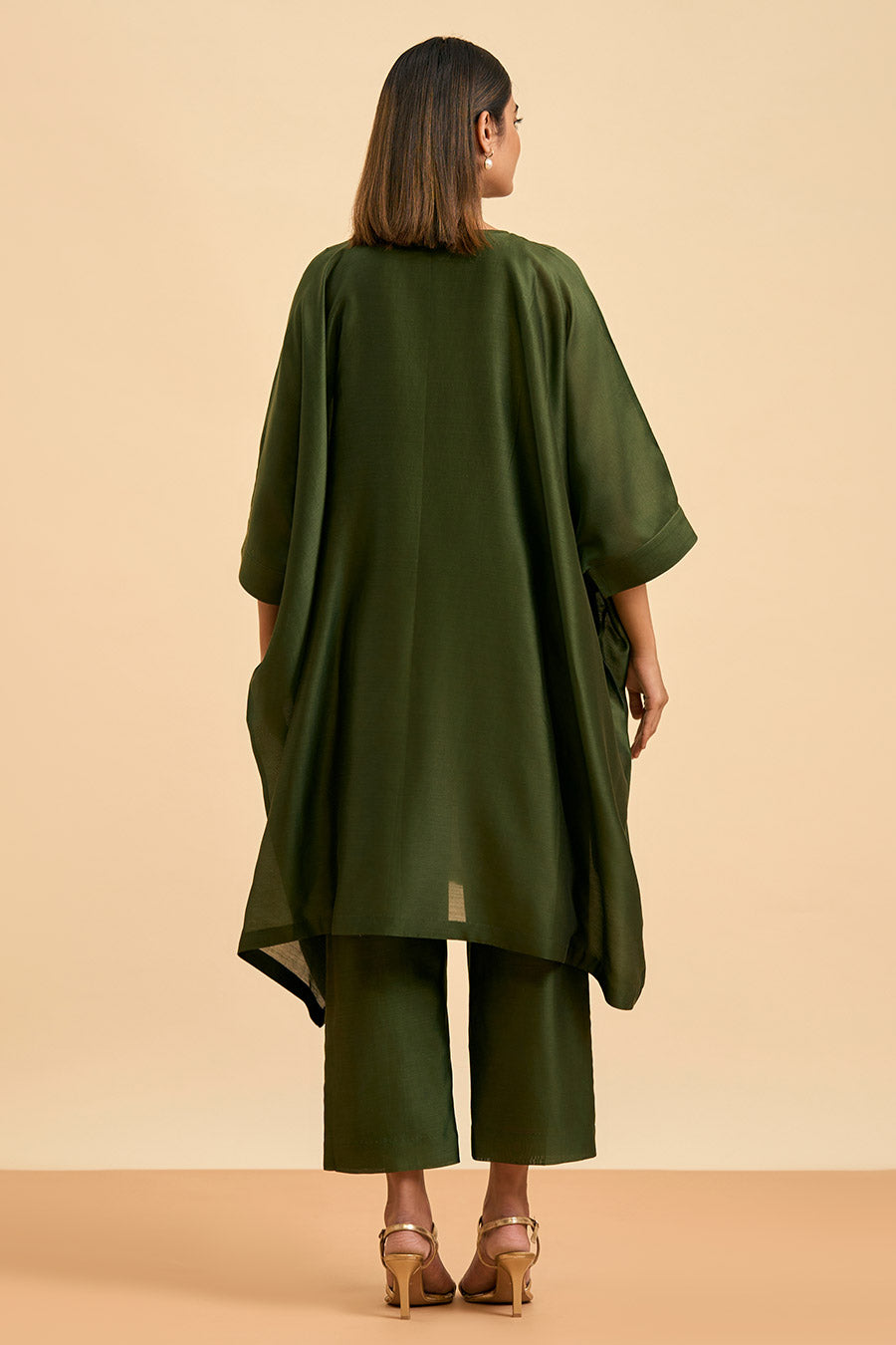Olive Green Serenity Kaftan Kurta & Pant Set
