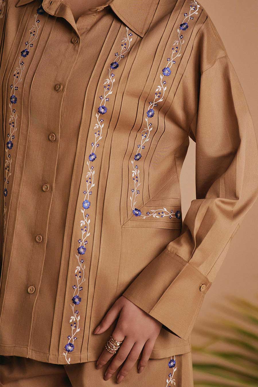 Brown Reverie Embroidered Shirt