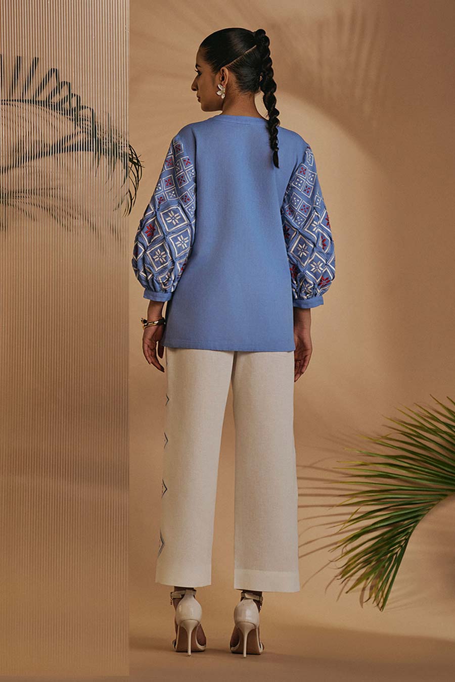 Blue & Ivory Rainforest Embroidered Co-Ord Set