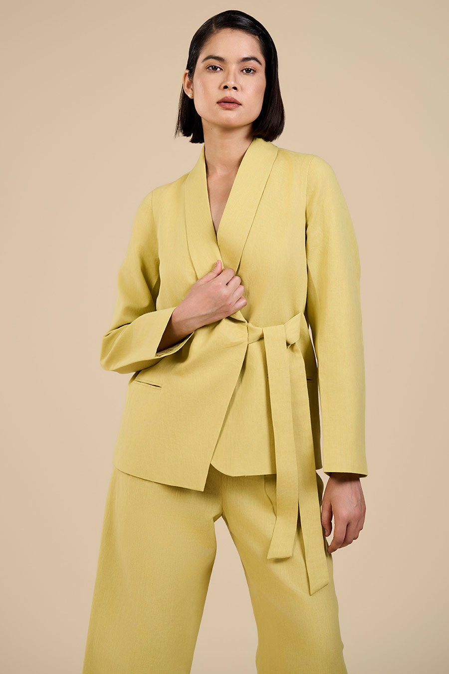 Lime Green Jade Knot Blazer