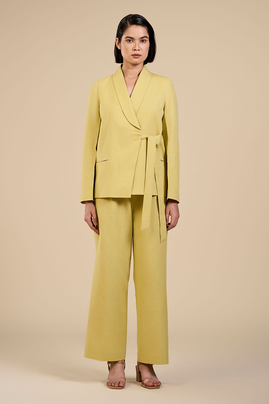Lime Green Jade Pleated Pant