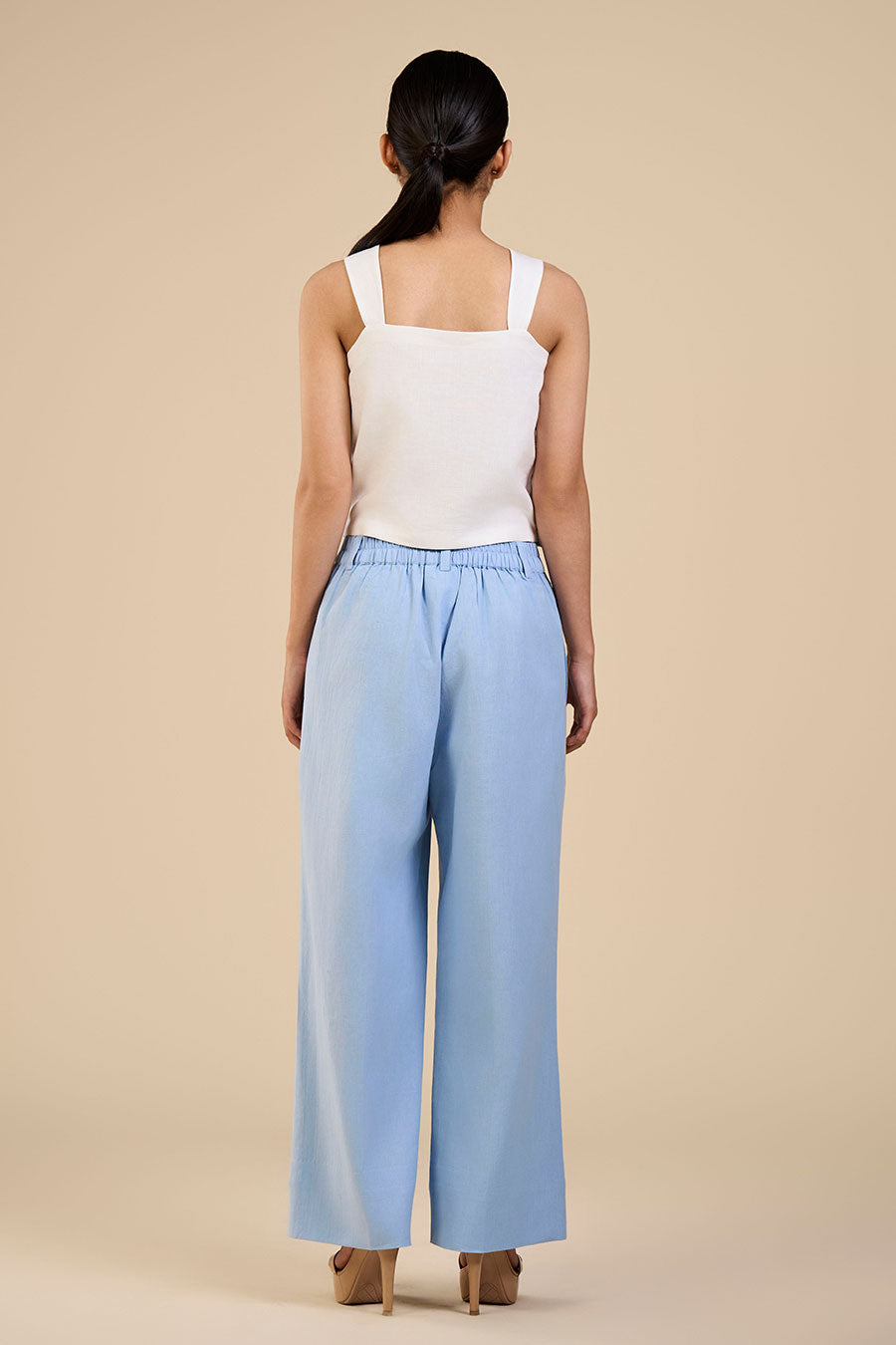 Ice Blue Cornflower Ankle-Length Pant