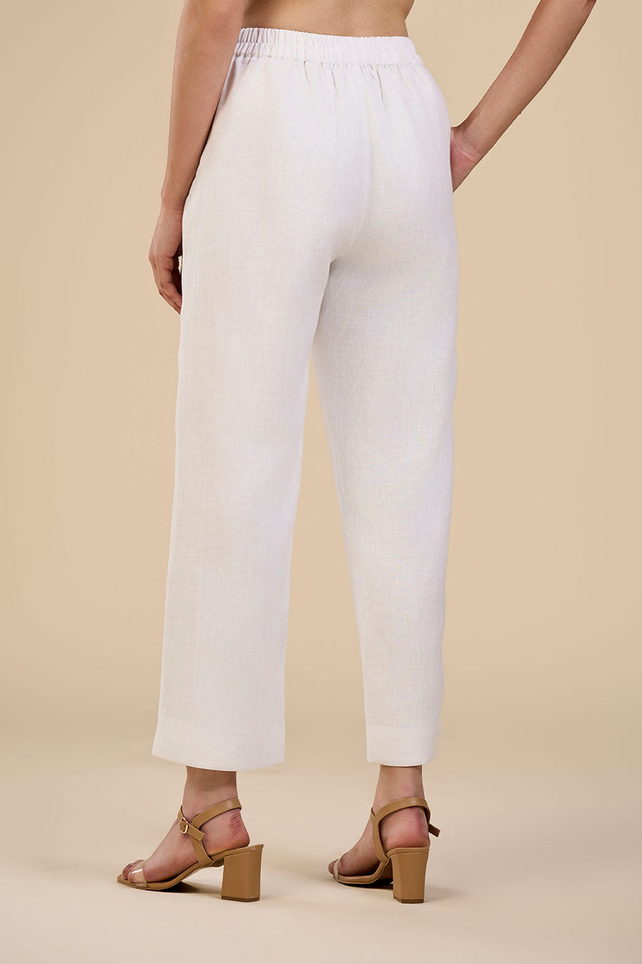White Petal Slit Pant