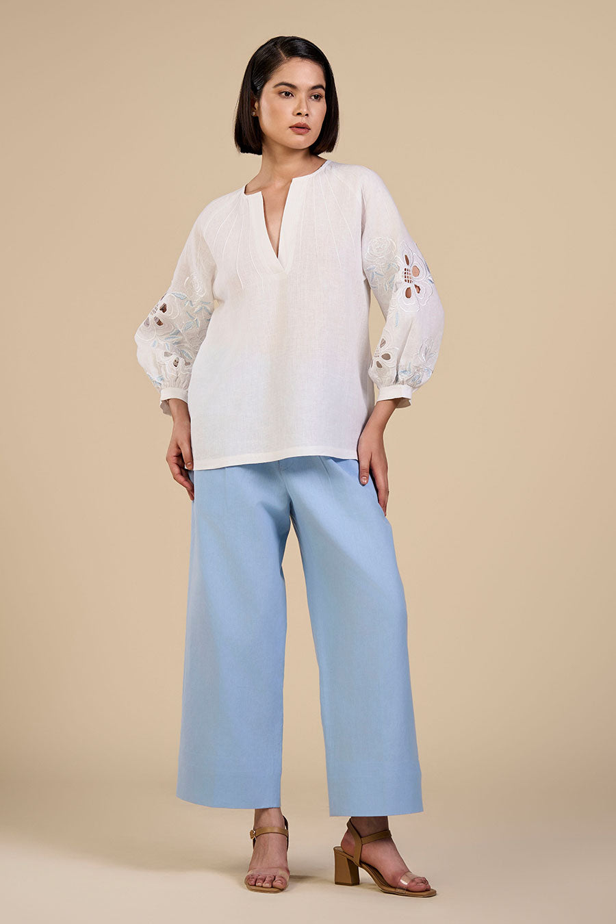 White Dove Embroidered Top