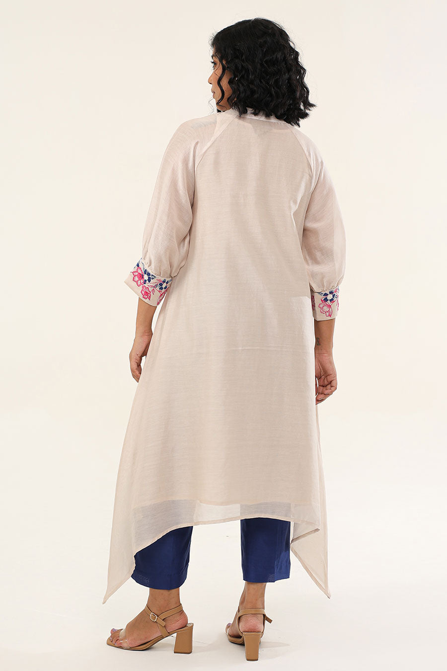 Off-White Tulip Twist Embroidered Kurta & Pant Set