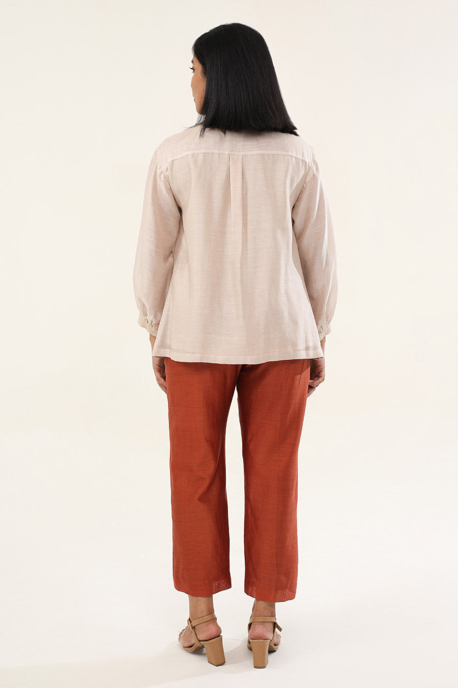 Off-White & Rust Zinnia Embroidered Co-Ord Set