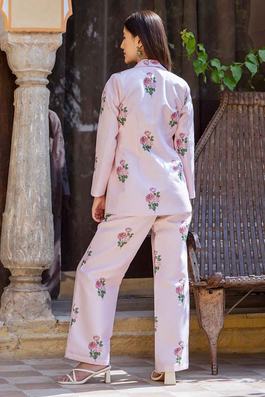 Sweet Pink Striped Pant Suit