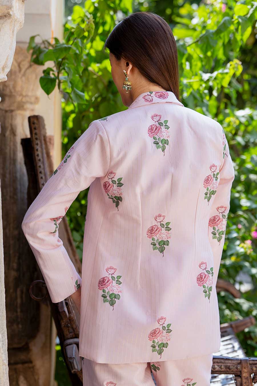 Sweet Pink Striped Pant Suit
