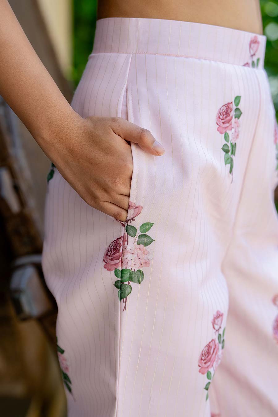 Sweet Pink Striped Pant Suit