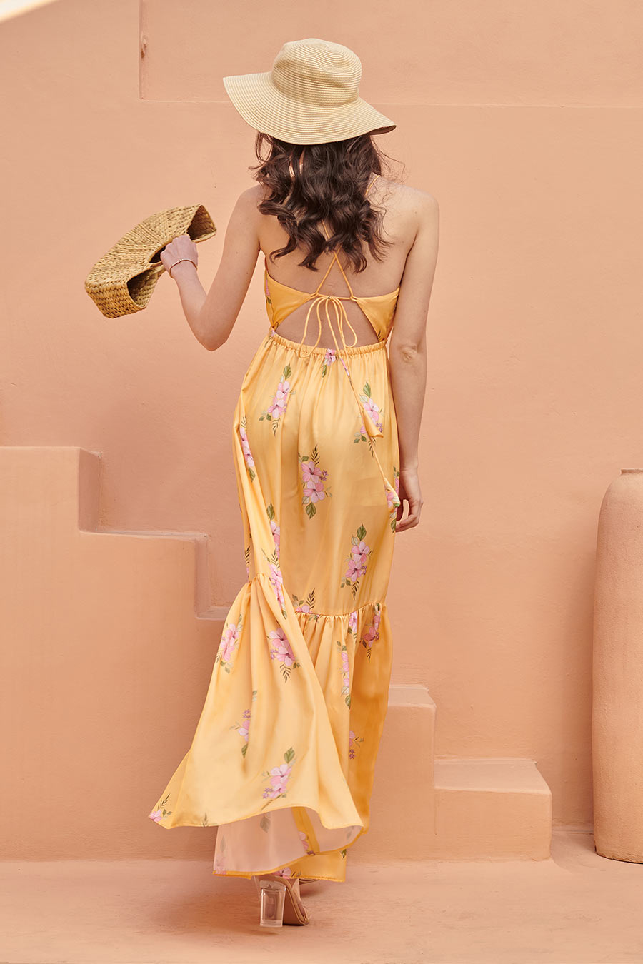 Jasmine Yellow Printed Tiered Maxi Dress