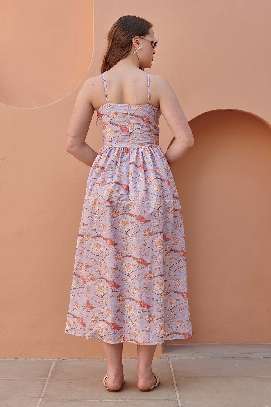 Heather Purple Corset Midi Dress