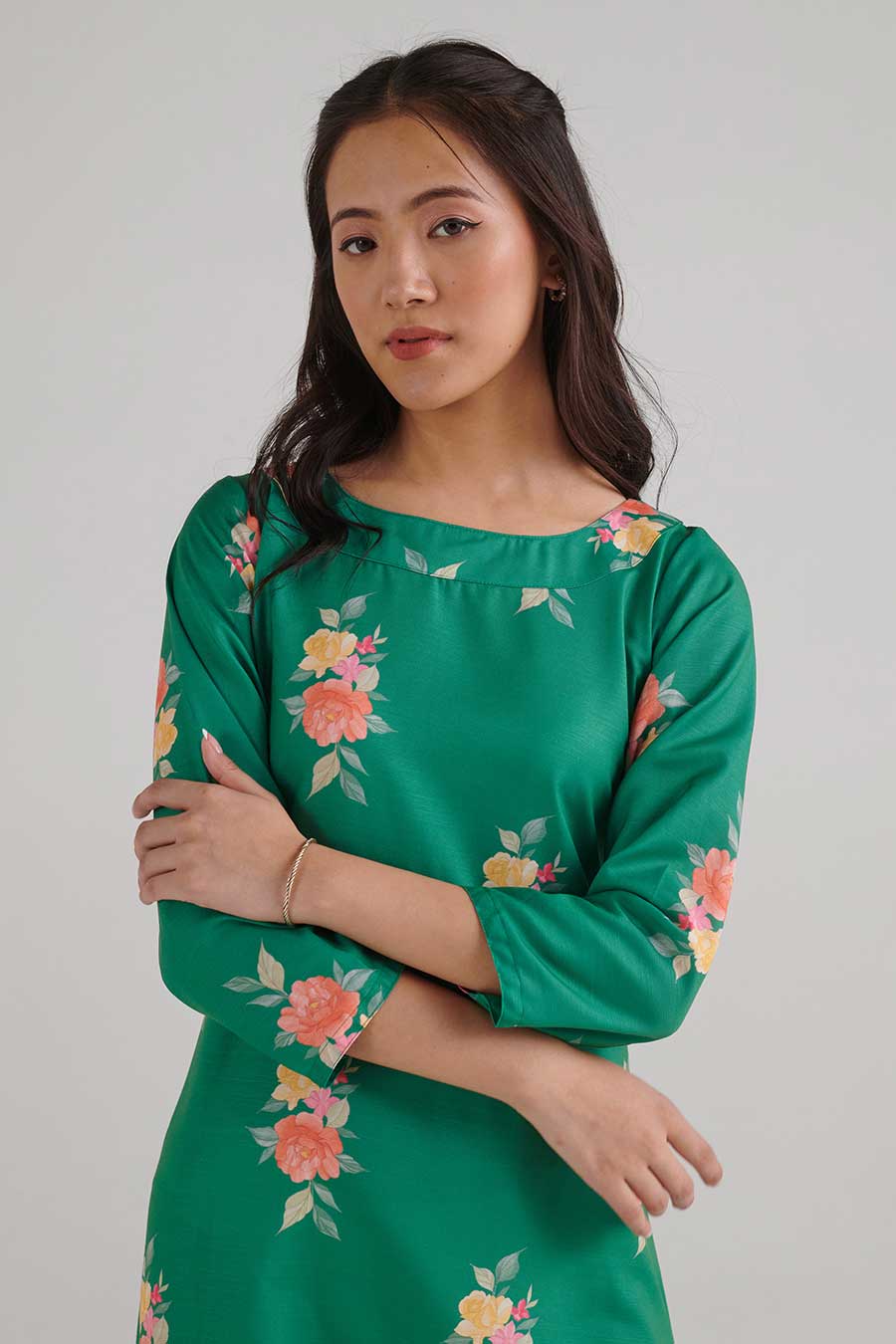 Jade Green Floral Print Dhoti Jumpsuit