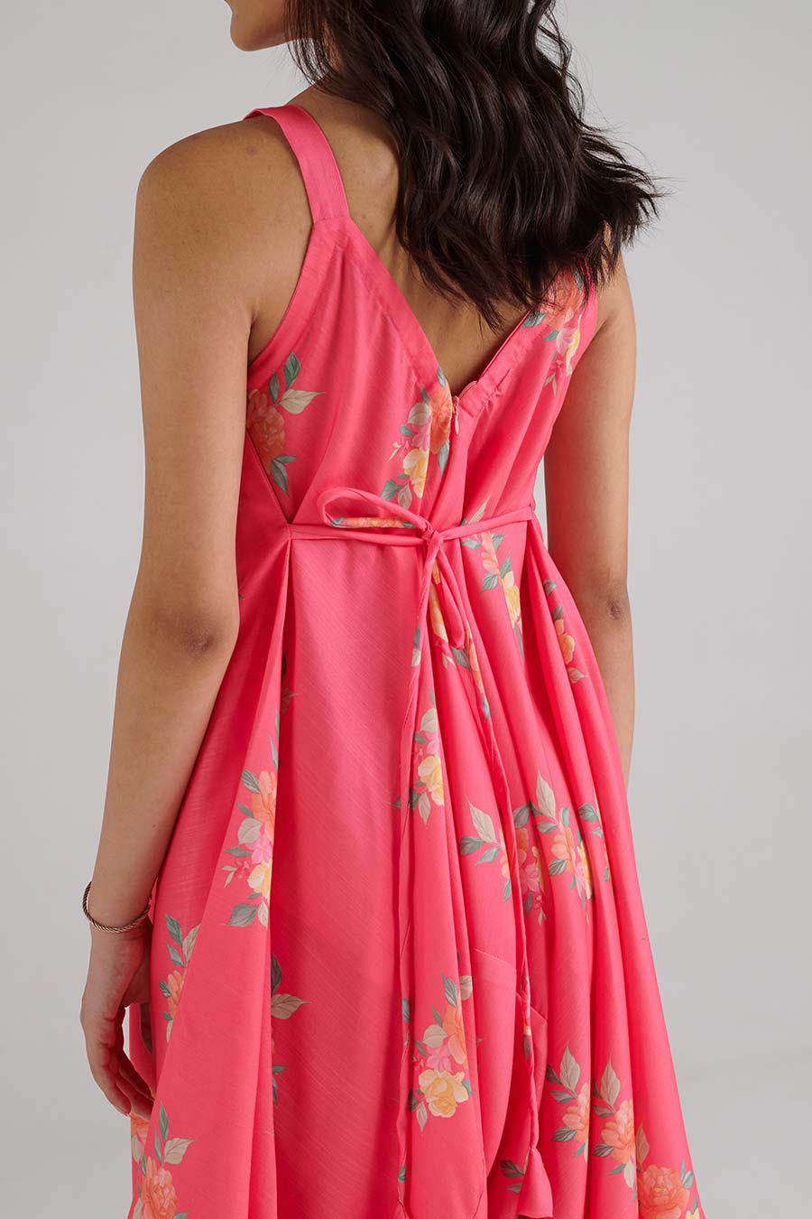 Hot Pink Floral Print Palazzo Jumpsuit
