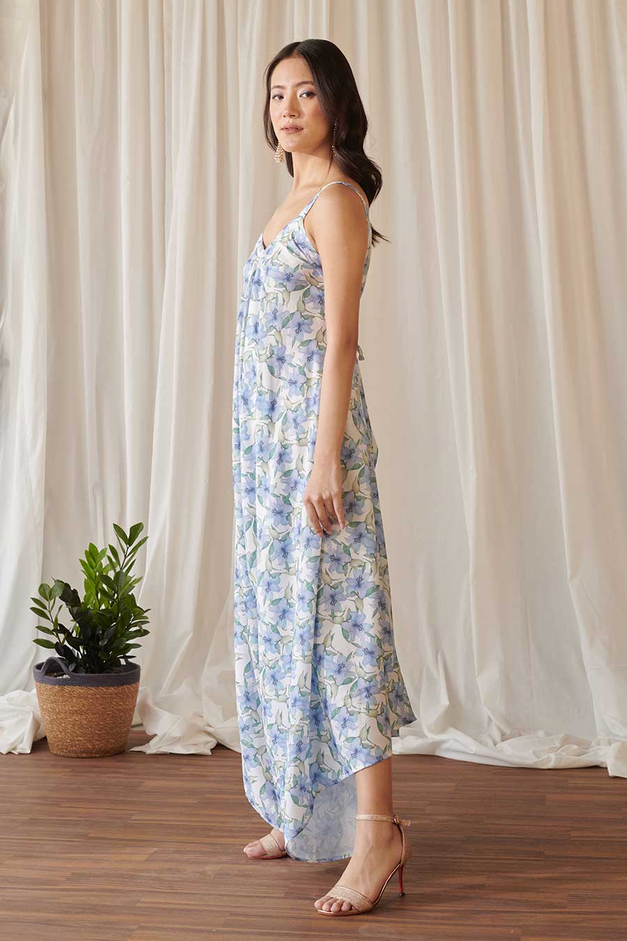 Cloud White Floral Print Palazzo Jumpsuit