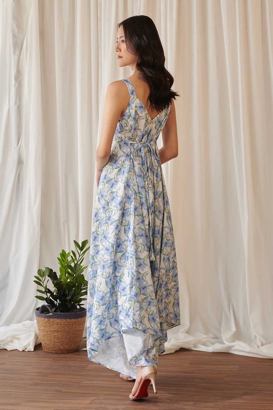Cloud White Floral Print Palazzo Jumpsuit