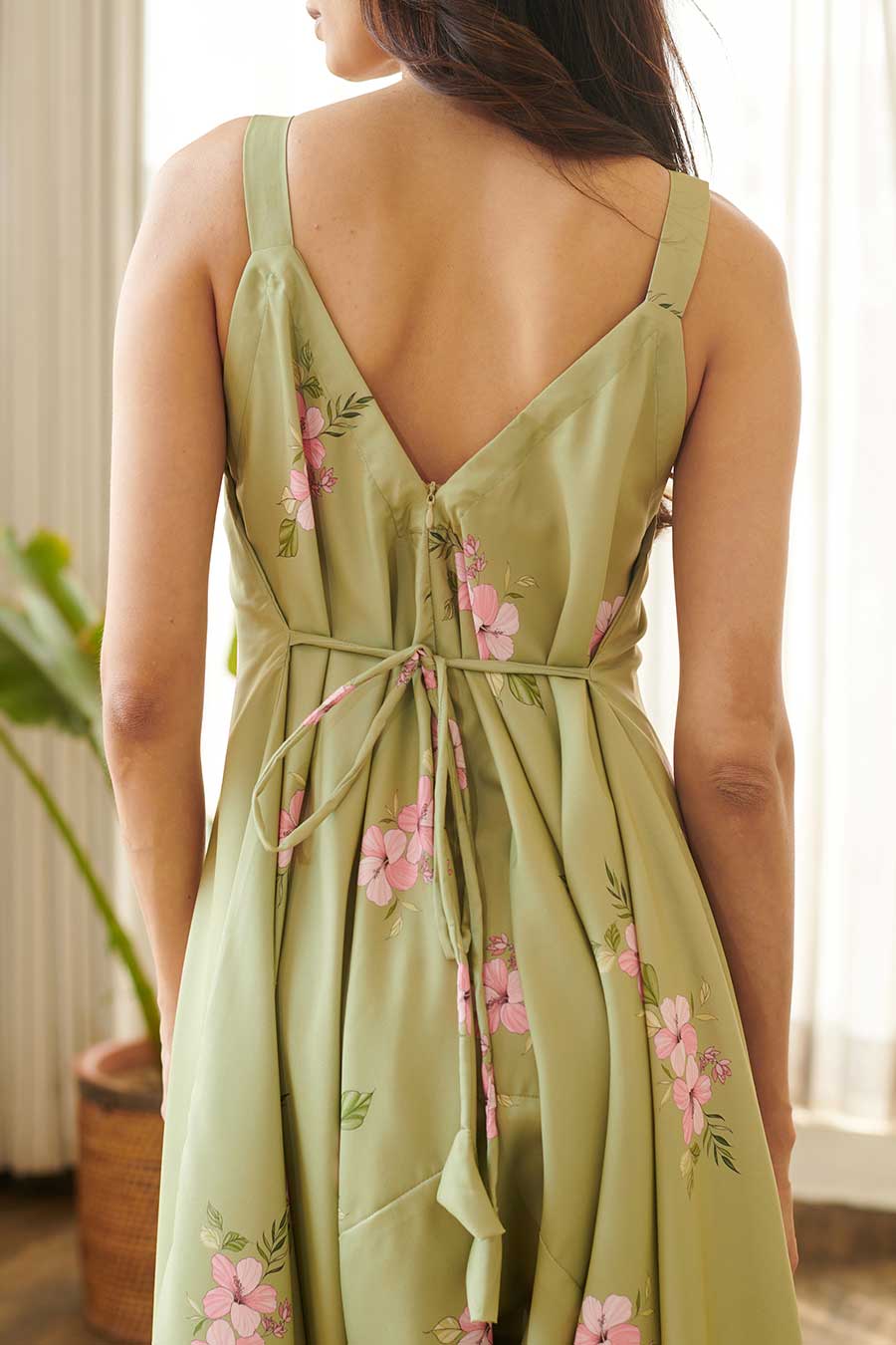 Pickle Green Floral Palazzo Jumpsuit