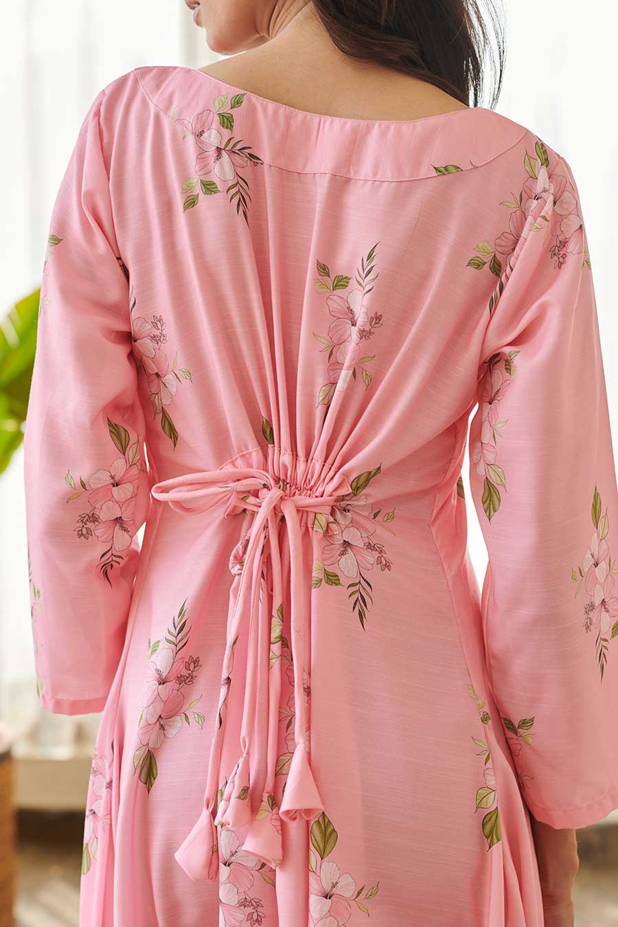 Pink Floral Print Dhoti Jumpsuit